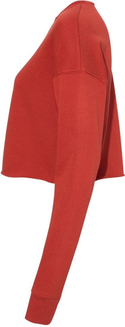 Left View of Brick Women's Crop Crew Fleece - 7503