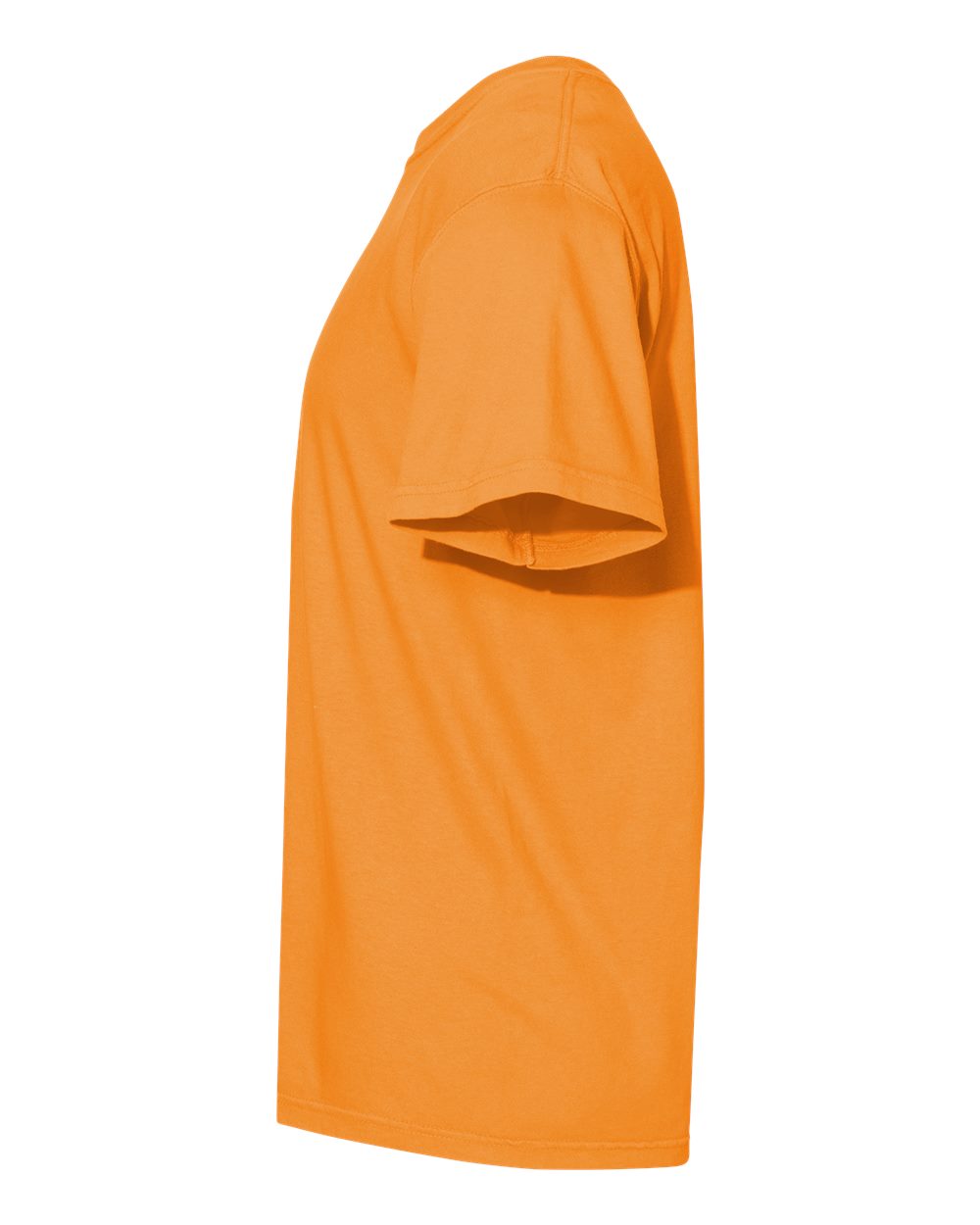 Left View of Bright Orange Garment-Dyed Heavyweight T-Shirt - 1717