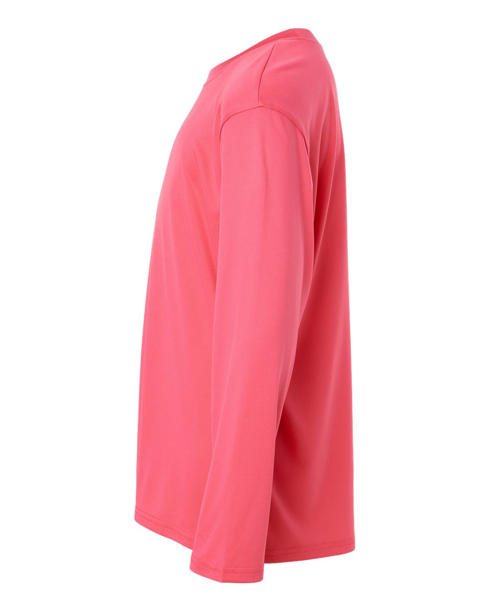 Left View of Bright Pink Pro-Lock Youth Performance Long Sleeve T-Shirt - 48400Y