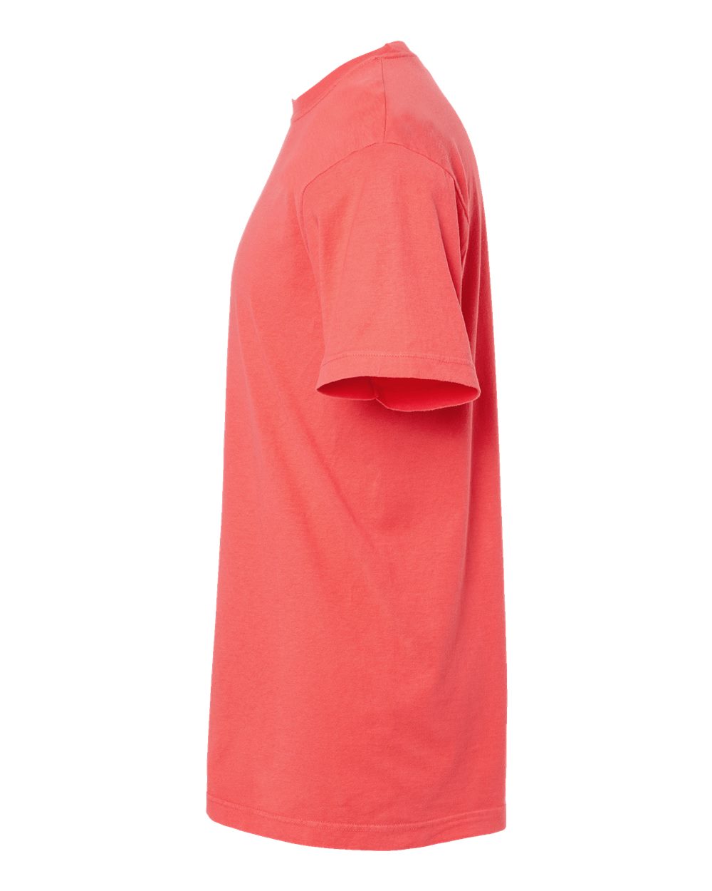 Left View of Bright Salmon Vintage Garment-Dyed T-Shirt - 6500M