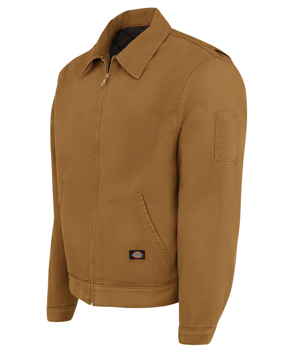 Left View of Brown Duck Industrial Duck Jacket - LJ53