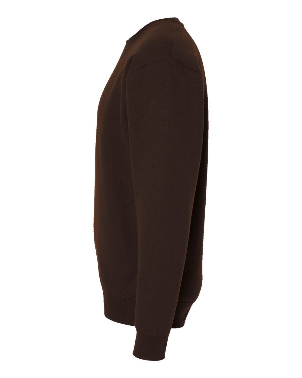Left View of Brown Heavyweight Crewneck Sweatshirt - IND3000