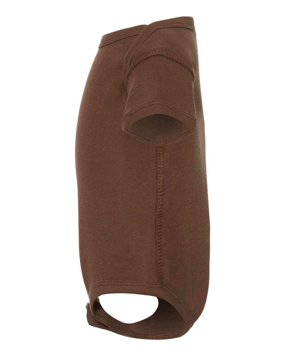 Left View of Brown Infant Baby Rib Bodysuit - 4400