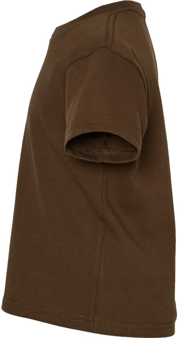 Left View of Brown Juvy Youth Short Sleeve T-Shirt - 3301J