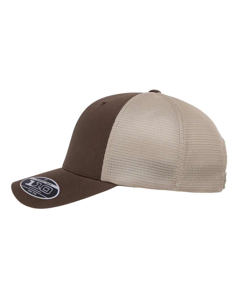 Left View of Brown/ Khaki 110® Mesh-Back Cap - 110M