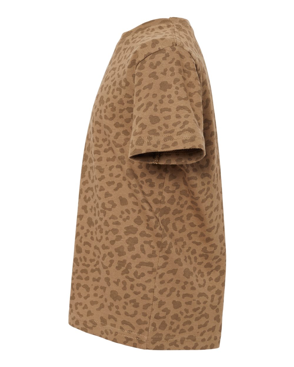 Left View of Brown Leopard Toddler Fine Jersey Tee - 3321