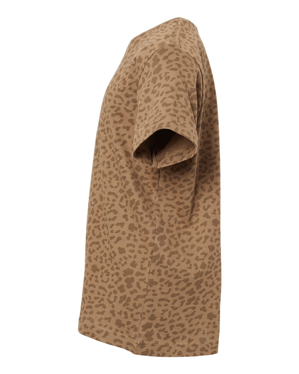 Left View of Brown Leopard Youth Fine Jersey Tee - 6101