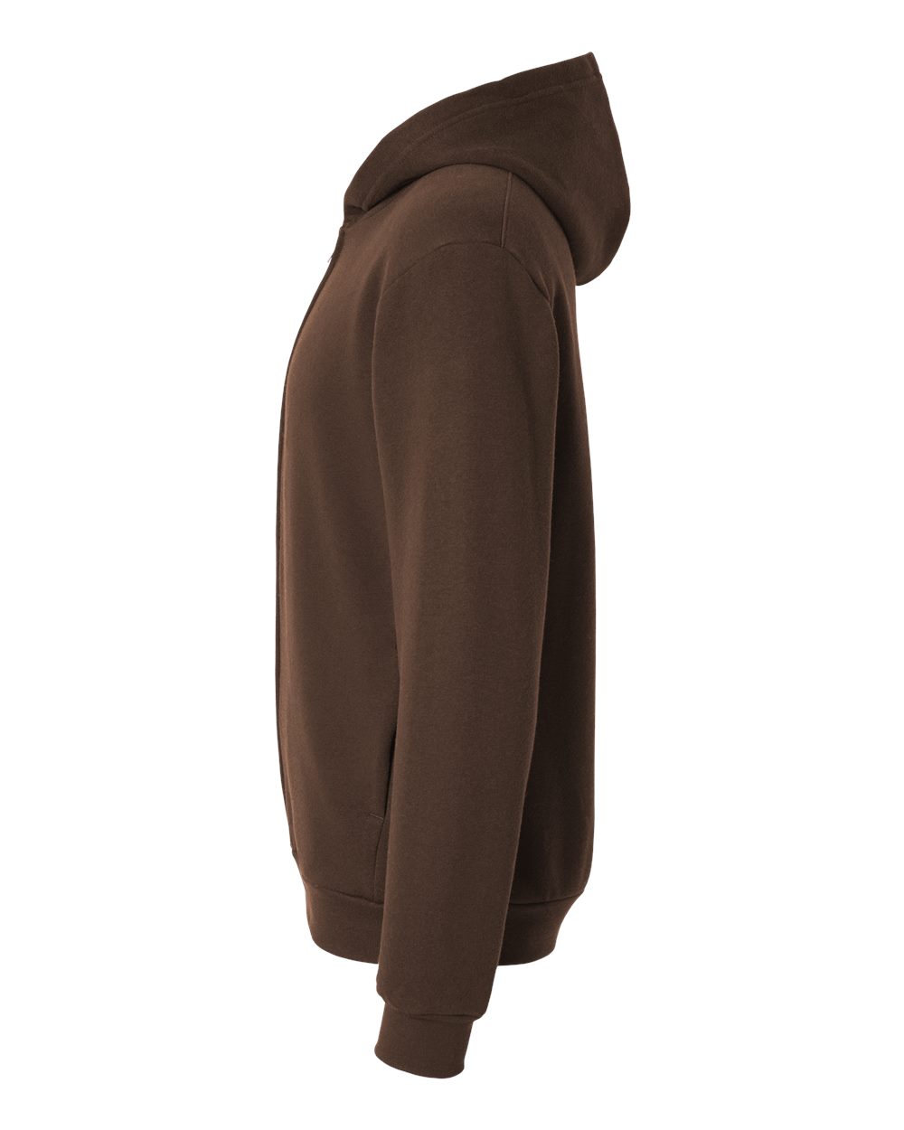 Left View of Brown ReFlex Fleece Full-Zip Hoodie - RF497