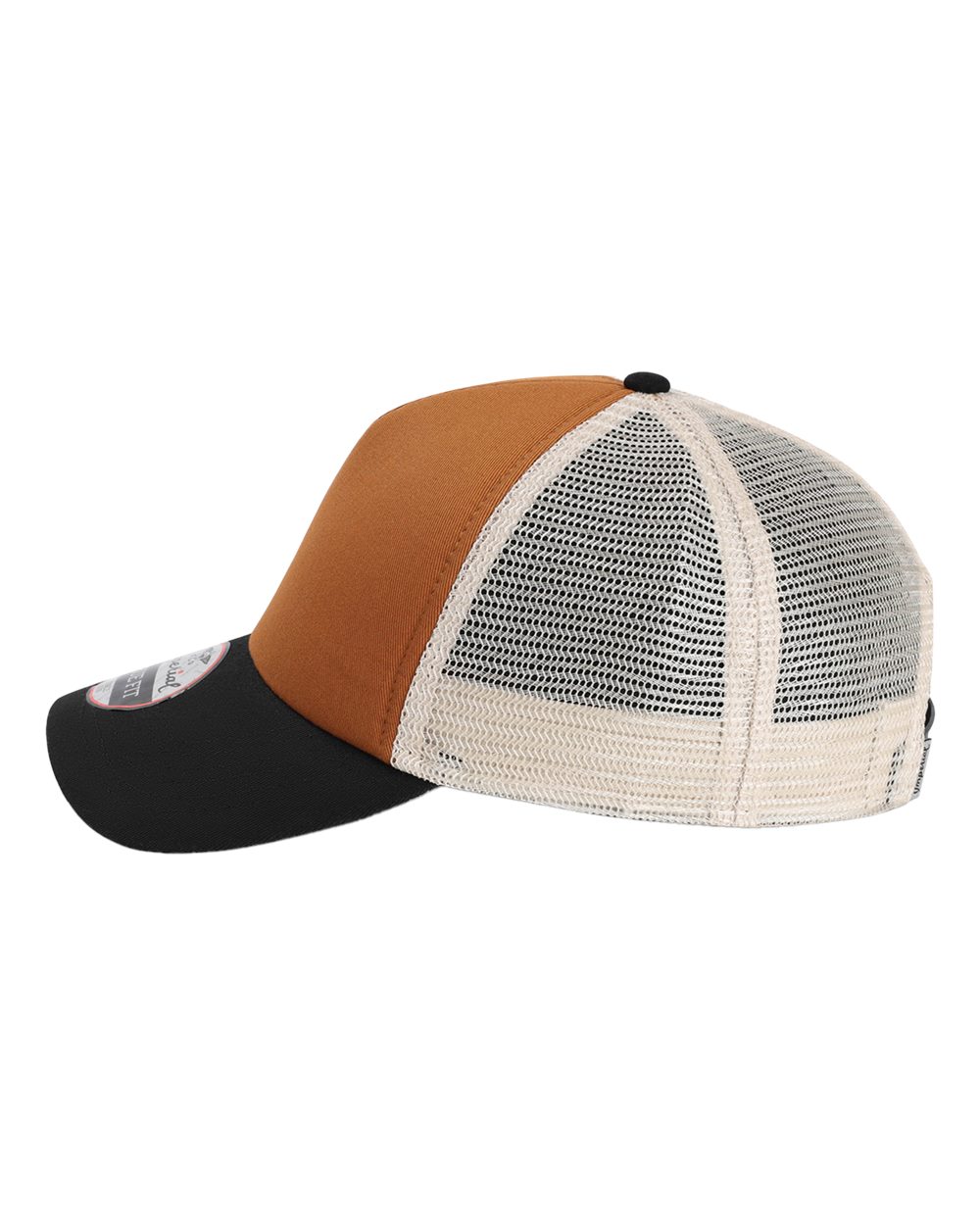 Left View of Buckthorn Brown/ Black/ Stone North Country Trucker Cap - 1287