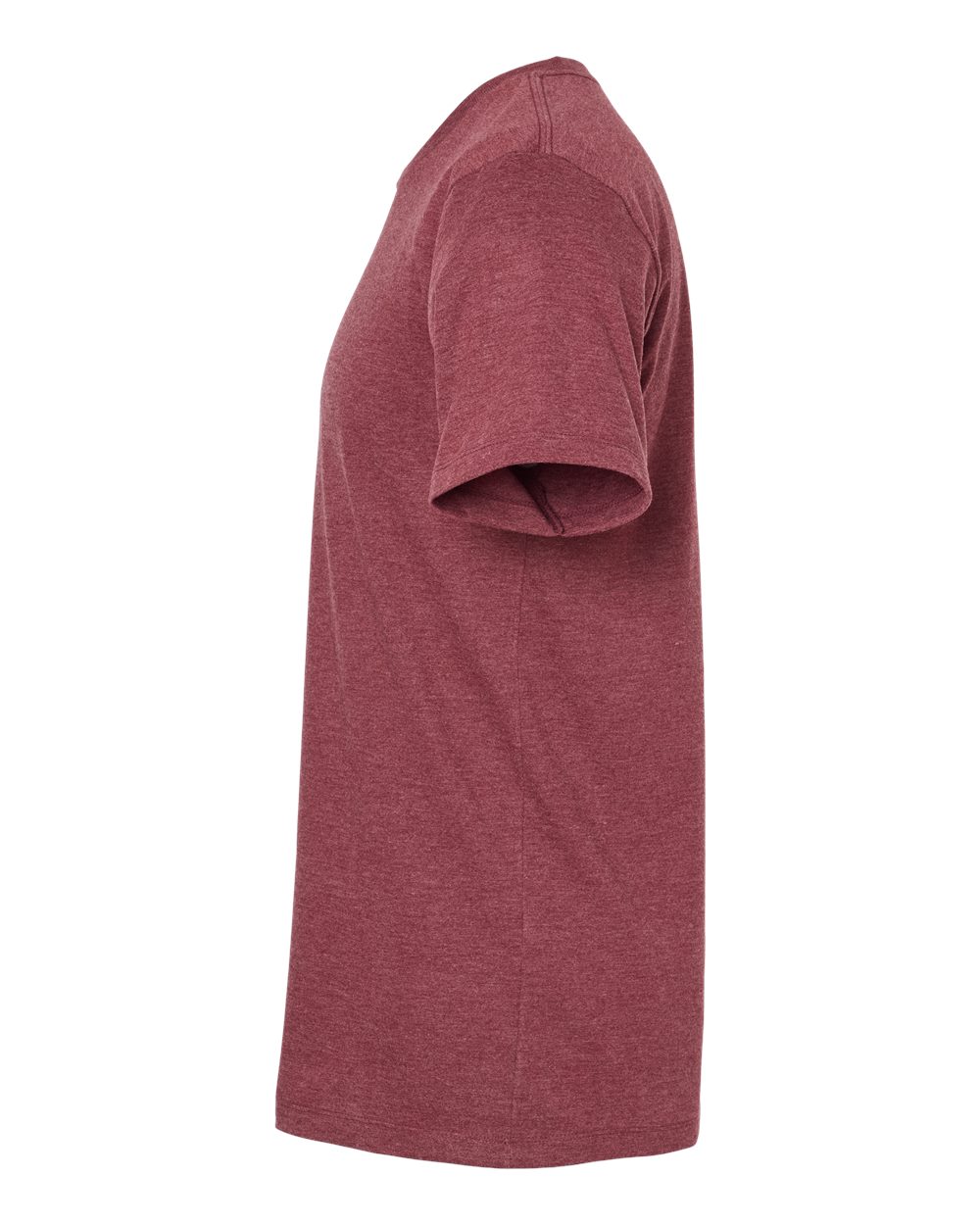 Left View of Burgundy Heather Premium Cotton Blend T-Shirt - 541