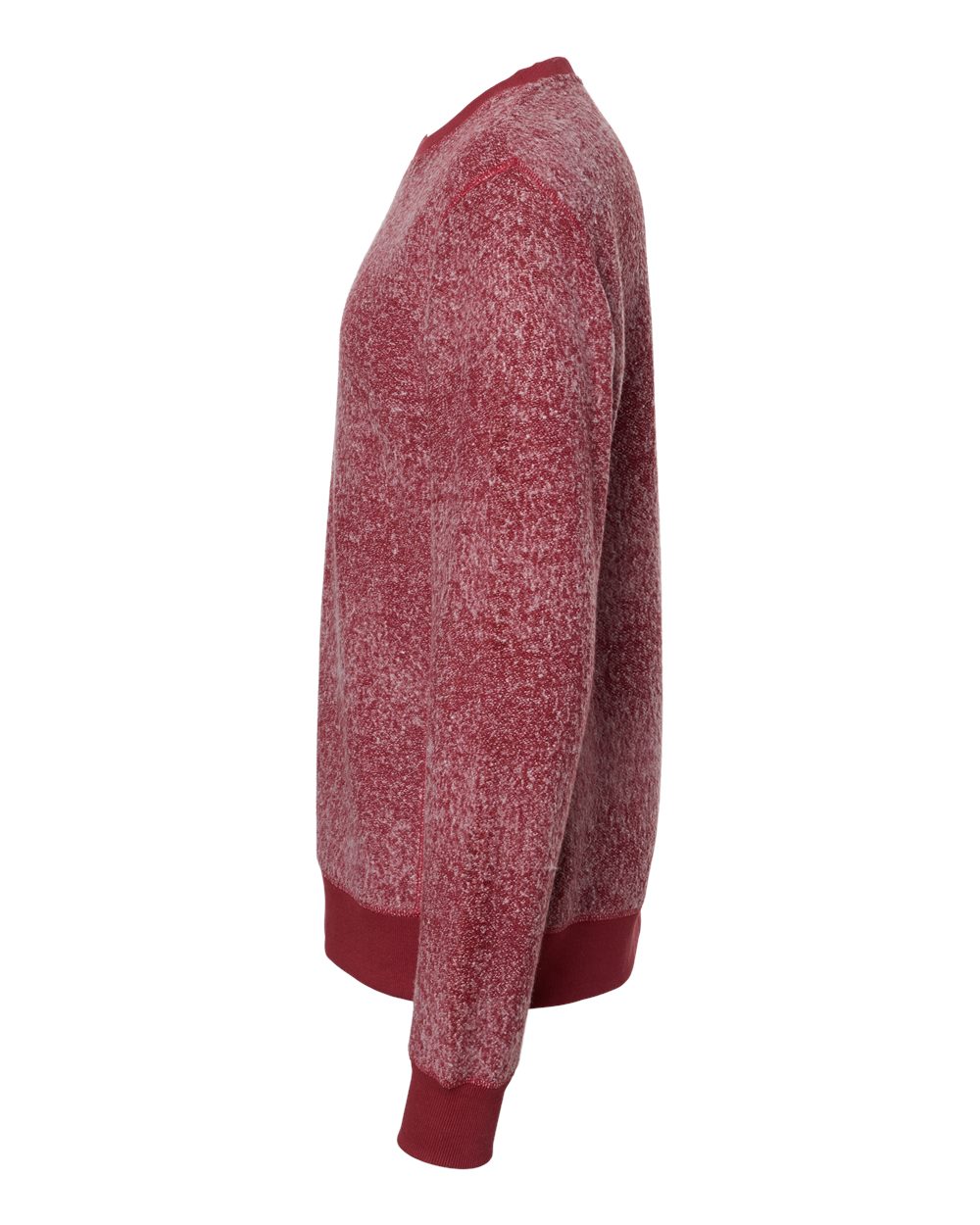 Left View of Burgundy Speck Aspen Fleece Crewneck Sweatshirt - 8712