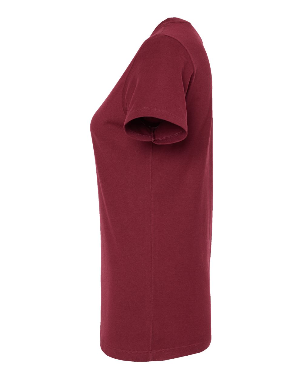 Left View of Burgundy Women's Premium Cotton T-Shirt - 516