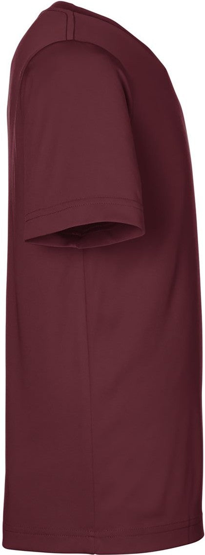 Left View of Burgundy Youth Capital Performance T-Shirt - CE10Y