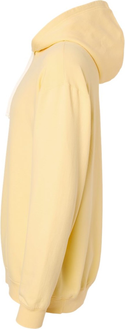 Left View of Butter Garment-Dyed Lightweight Fleece Hooded Sweatshirt - 1467