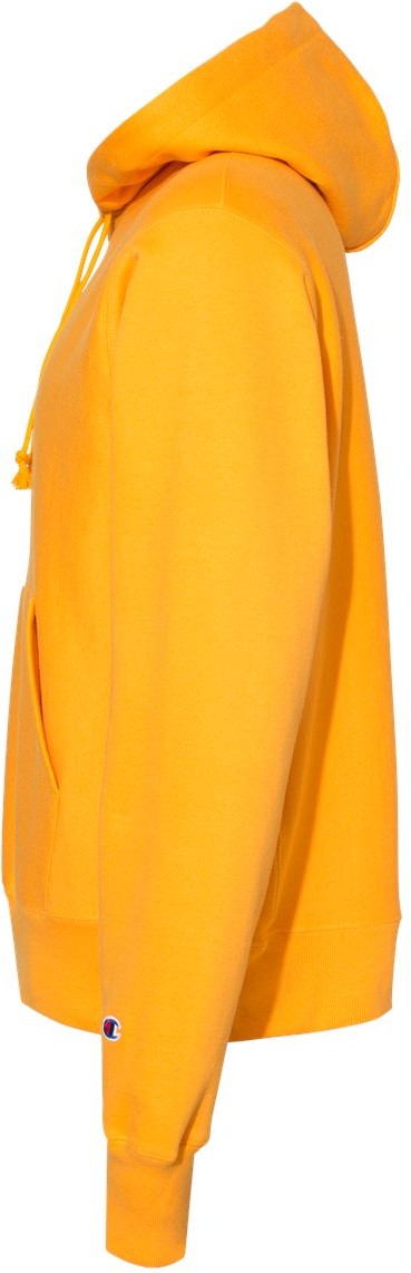 Left View of C Gold Reverse Weave® Hooded Sweatshirt - S101