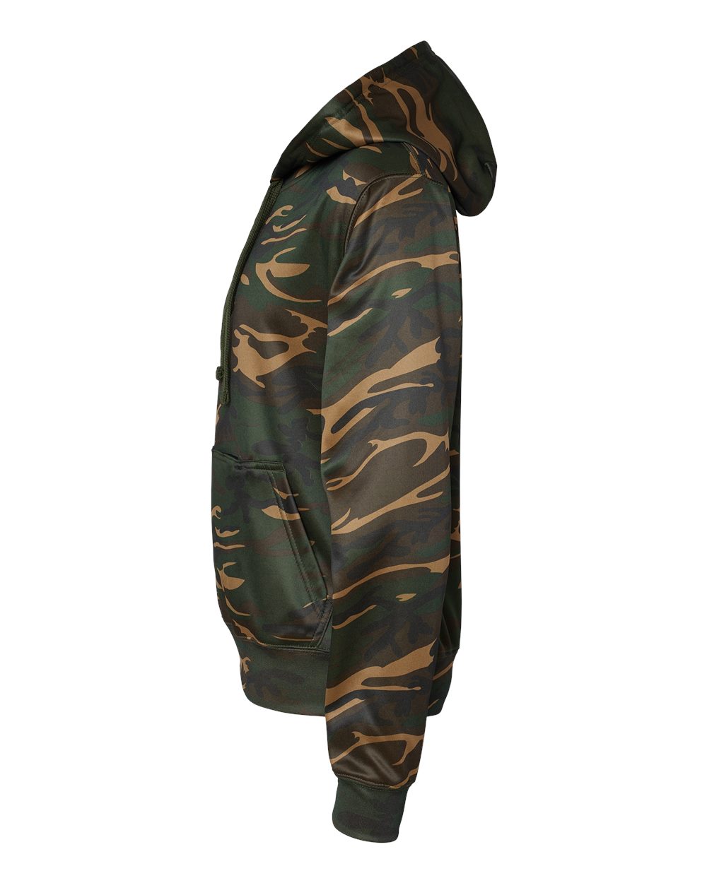 Left View of Camo Polyester Tailgate Hooded Sweatshirt - 8615