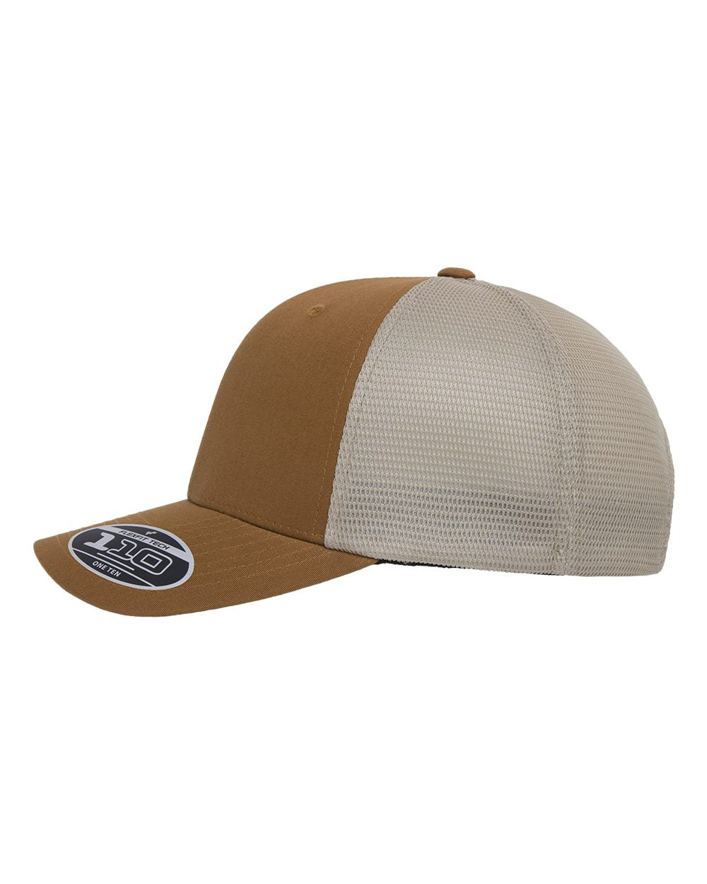 Left View of Caramel/ Khaki 110® Mesh-Back Cap - 110M