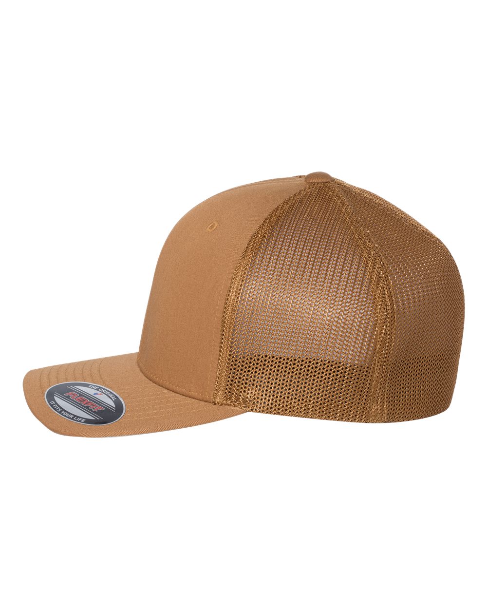 Left View of Caramel Trucker Cap - 6511