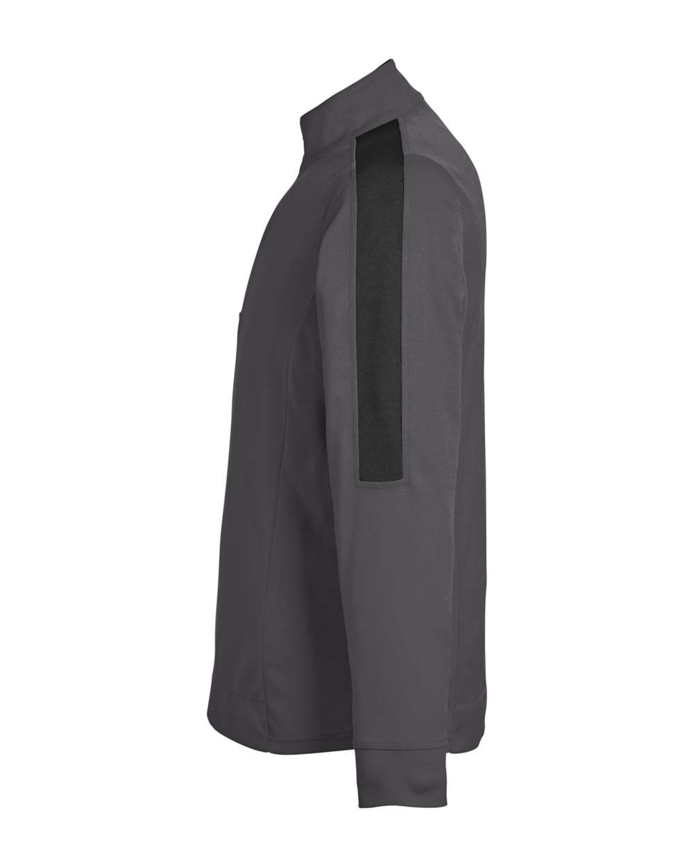 Left View of Carbon/ Black Men's Market Snag Protect Mesh Colorblock Quarter-Zip Pullover - CE404