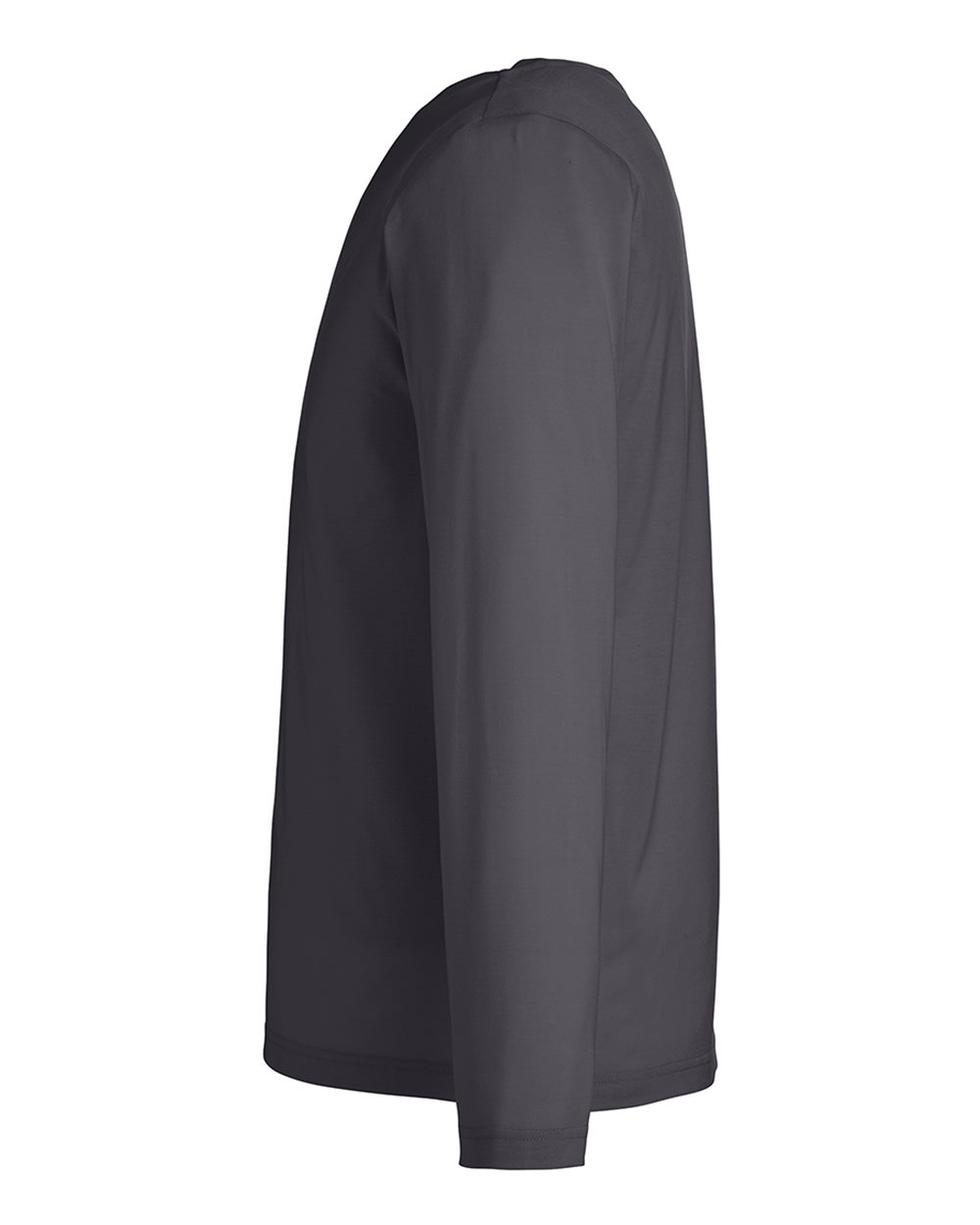 Left View of Carbon Unisex Fusion ChromaSoft™ Performance Long Sleeve T-Shirt - CE111L