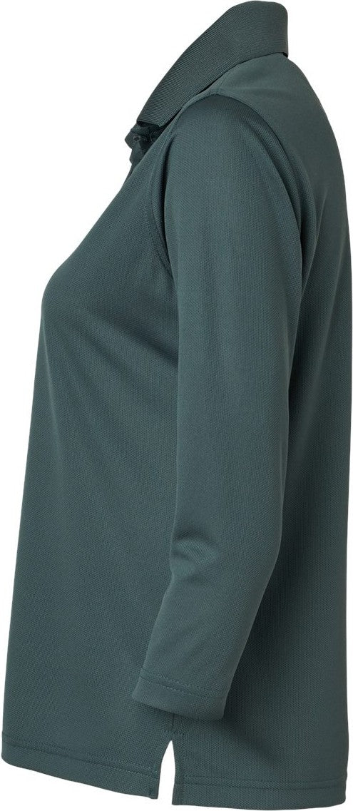 Left View of Carbon Women's Lady Palm Three-Quarter Sleeve Polo - 120