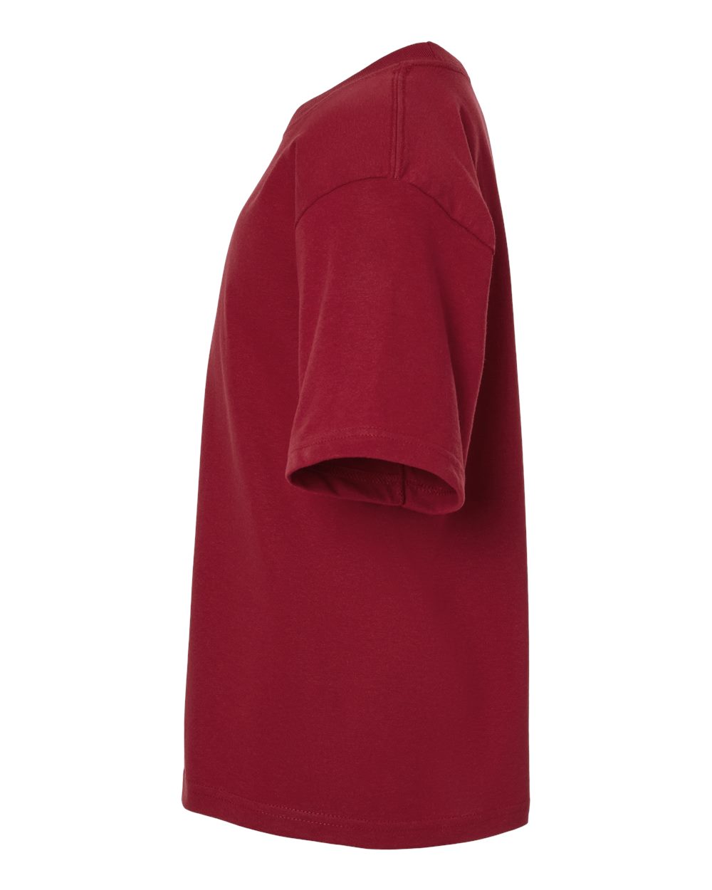 Left View of Cardinal Red Youth Gold Soft Touch T-Shirt - 4850