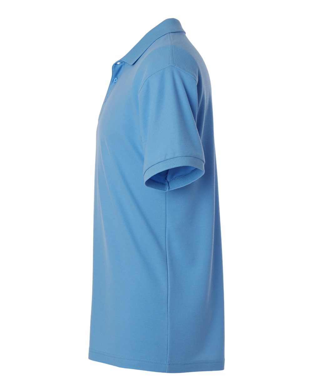 Left View of Carolina Blue Pique Polo - 62800
