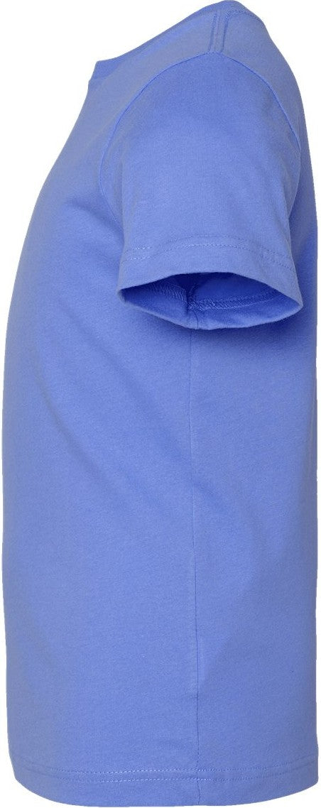 Left View of Carolina Blue Youth Fine Jersey Tee - 6101