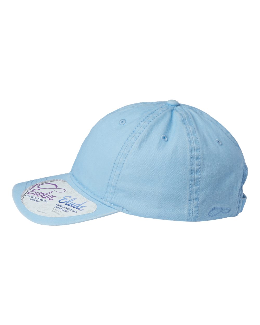 Left View of Cashmere Blue/ Floral Women's Pigment-Dyed with Fashion Undervisor Cap - CASSIE