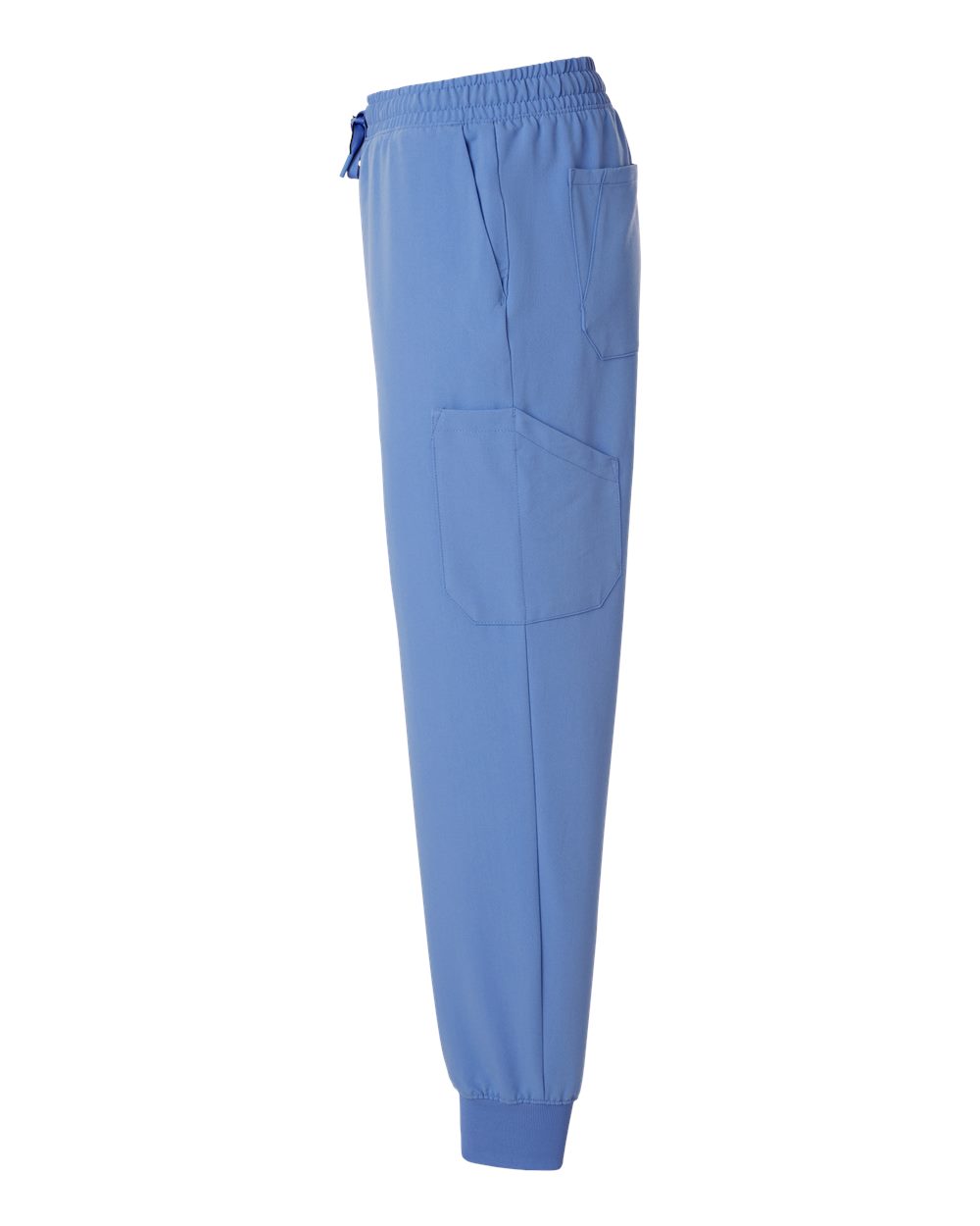 Left View of Ceil Blue Osmo 8-Pocket Scrub Joggers - M20002