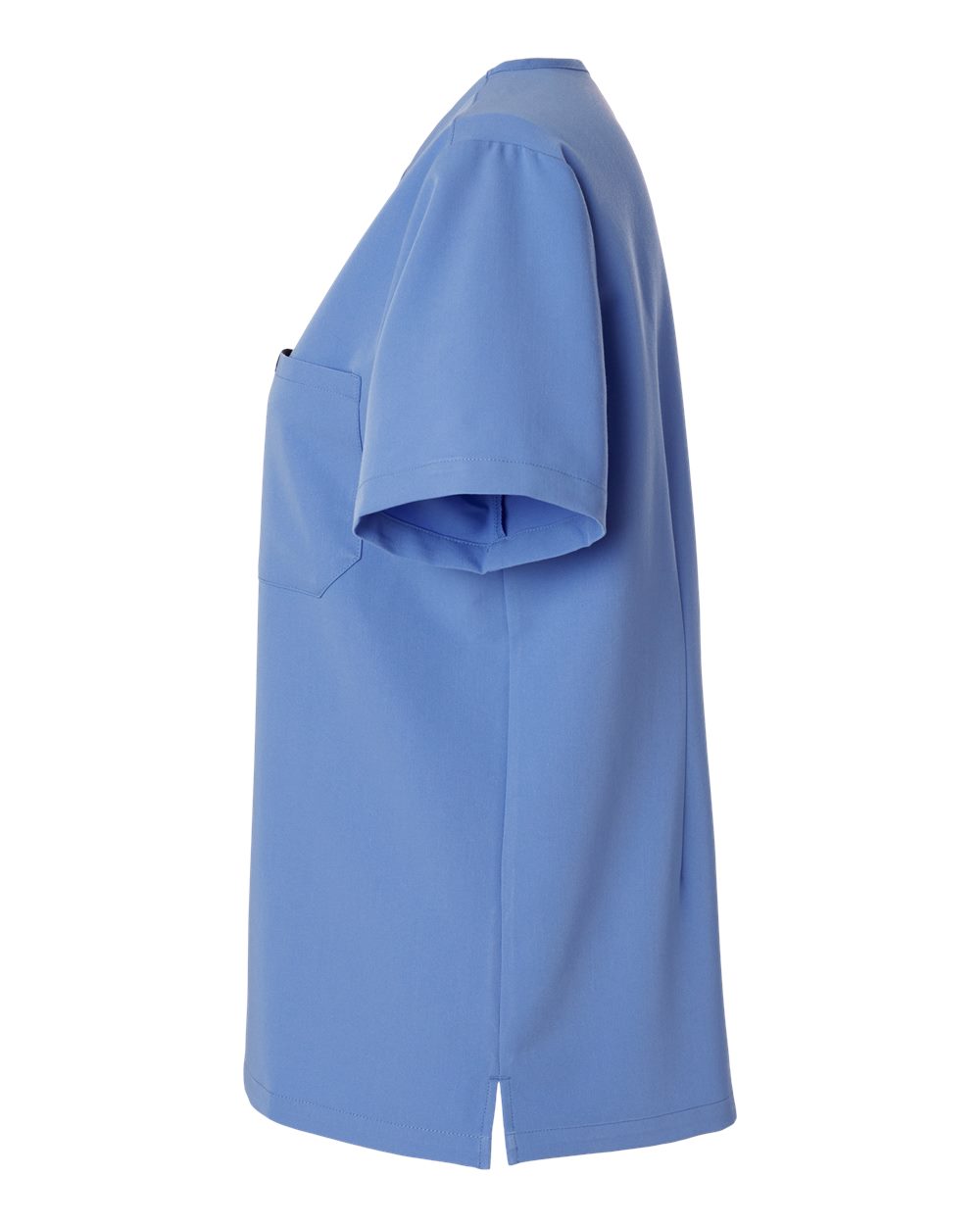 Left View of Ceil Blue Women's Rhena Essential 1-Pocket Scrub V-Neck Top - W10001