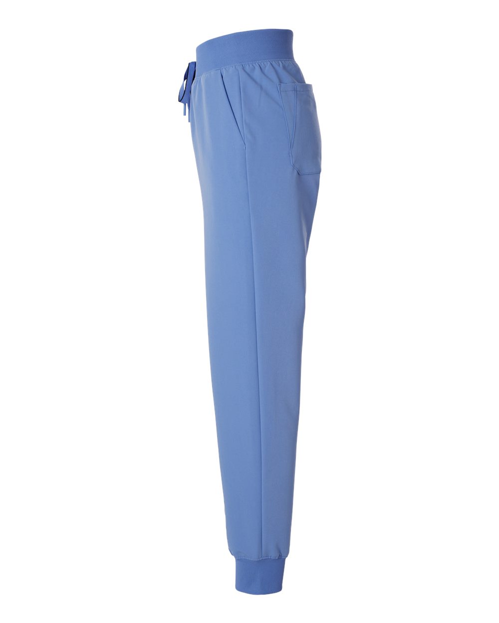 Left View of Ceil Blue Women's Silex Knit-Waist Scrub Joggers - W20003