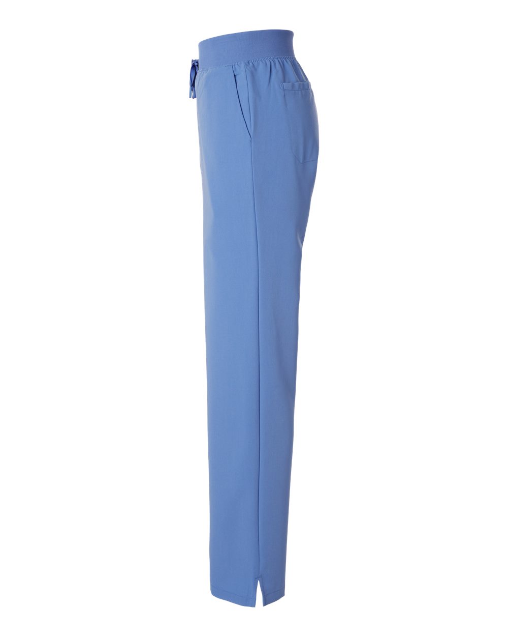 Left View of Ceil Blue Women's Xenos Essential Knit-Waist Scrub Pants - W20001