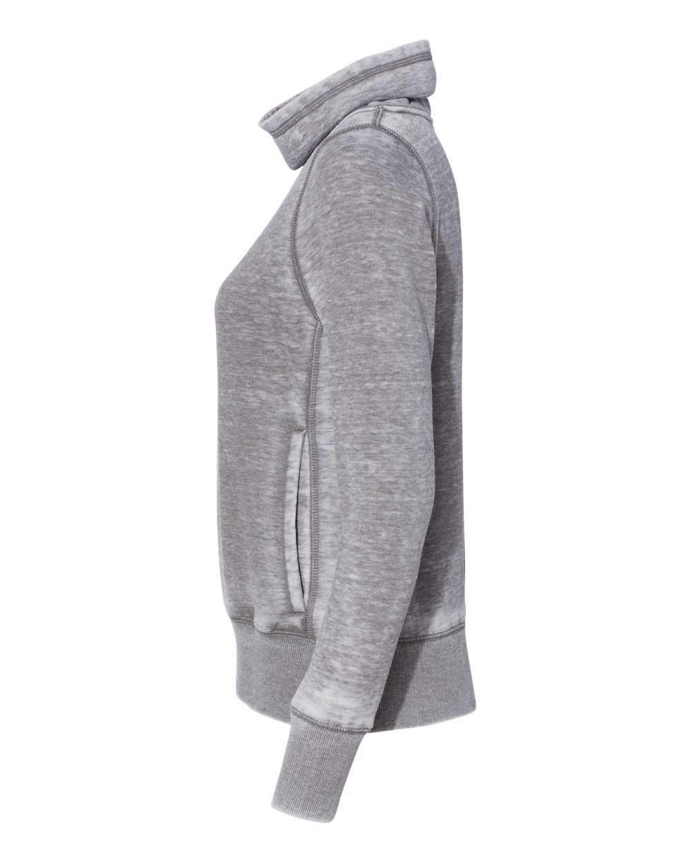 Left View of Cement Women’s Zen Fleece Cowl Neck Sweatshirt - 8930