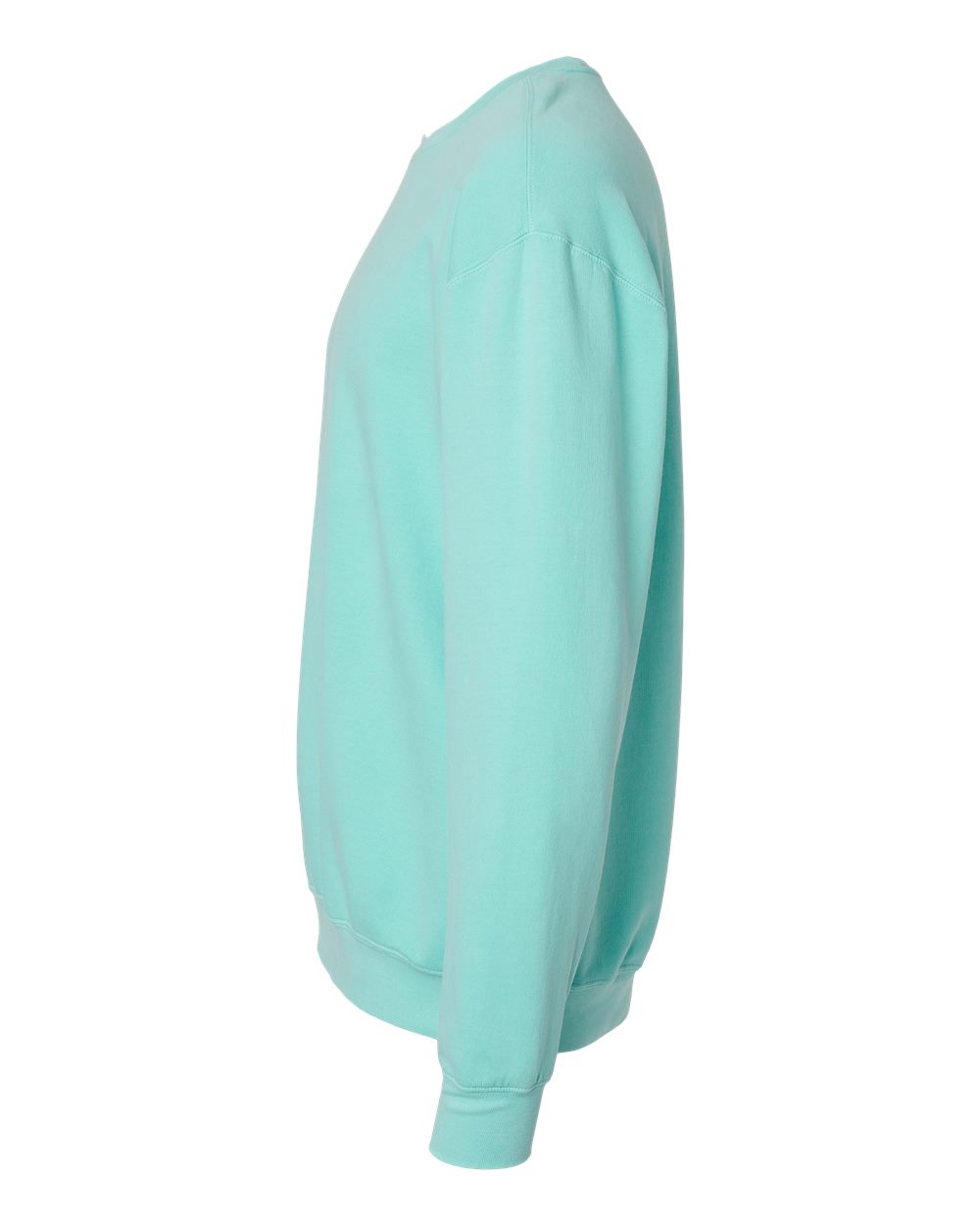 Left View of Chalky Mint Garment-Dyed Lightweight Fleece Crewneck Sweatshirt - 1466