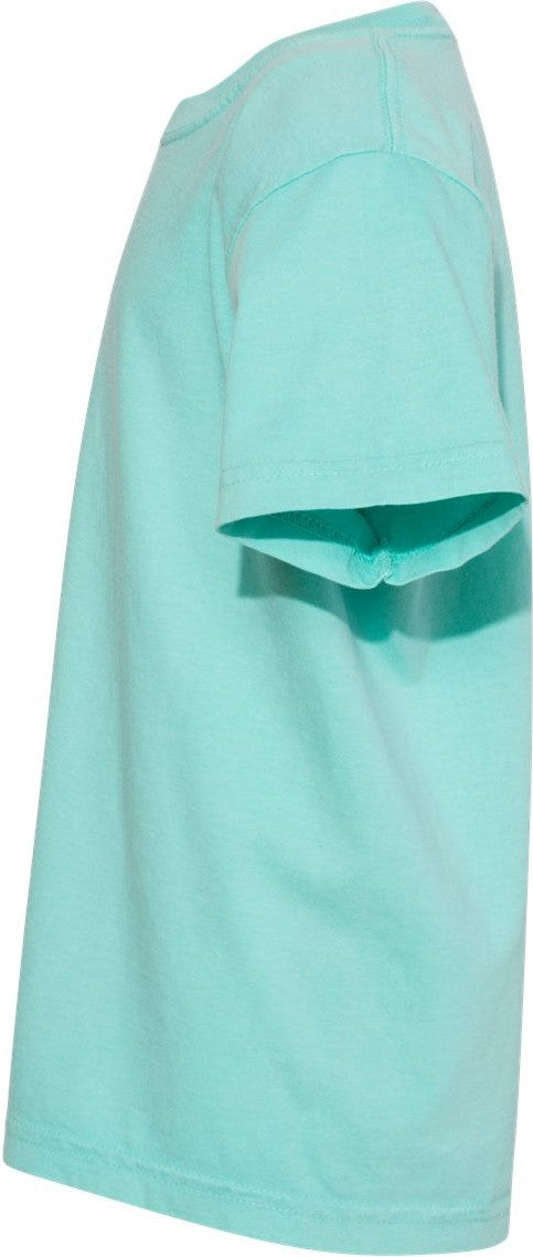 Left View of Chalky Mint Garment-Dyed Youth Heavyweight T-Shirt - 9018