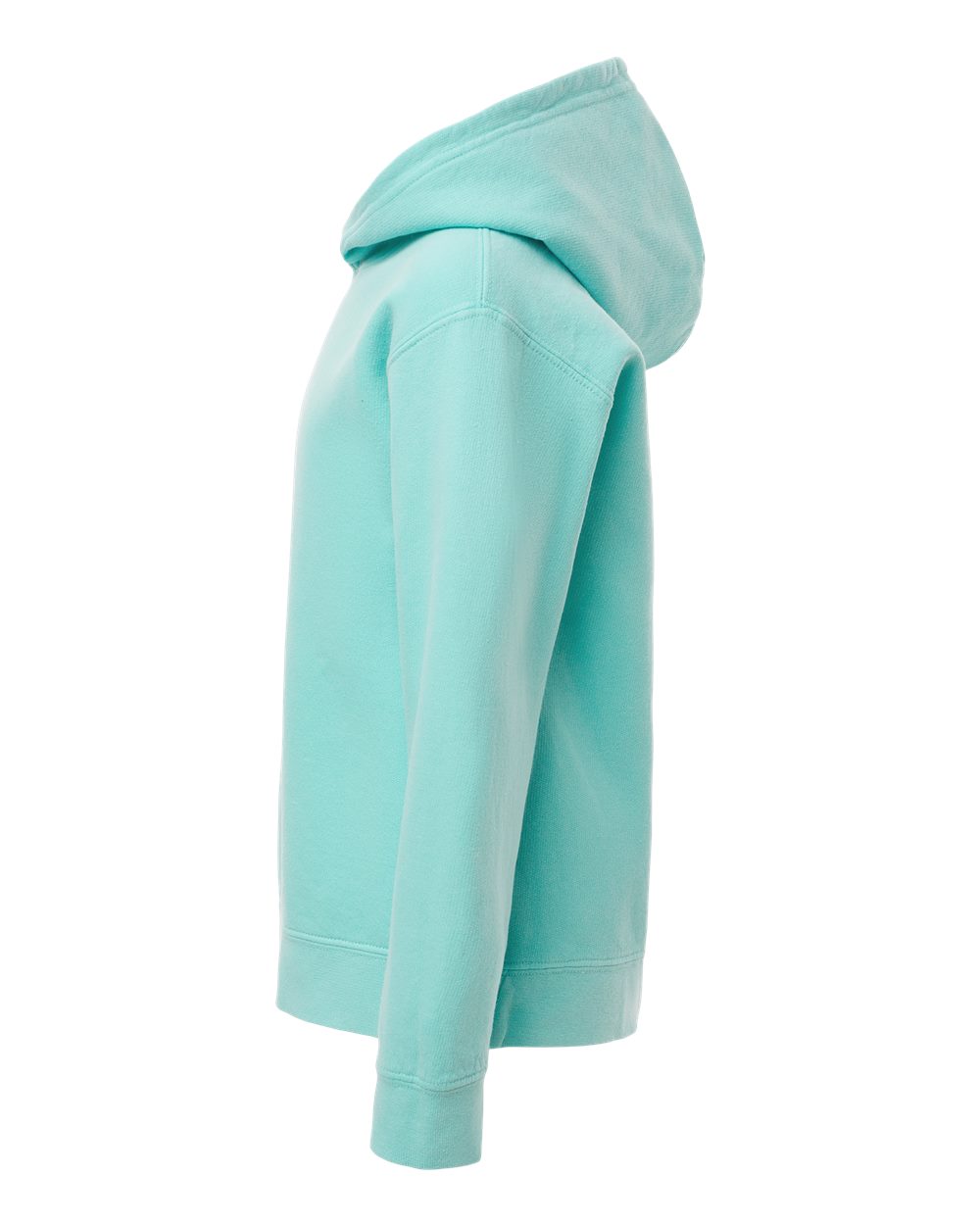 Left View of Chalky Mint Garment-Dyed Youth Lightweight Fleece Hooded Sweatshirt - 1467Y