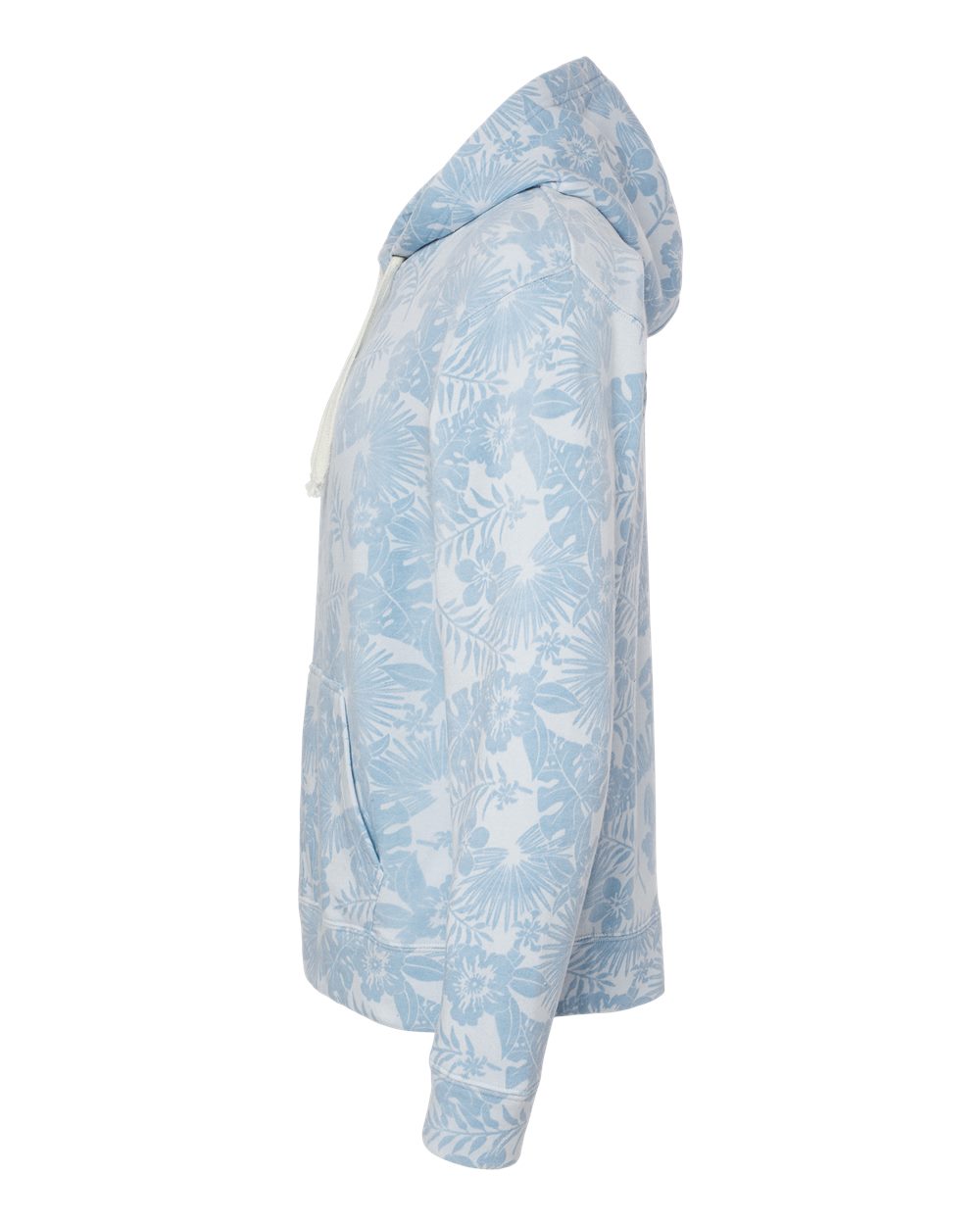 Left View of Chambray Aloha Triblend Triblend Fleece Hooded Sweatshirt - 8871