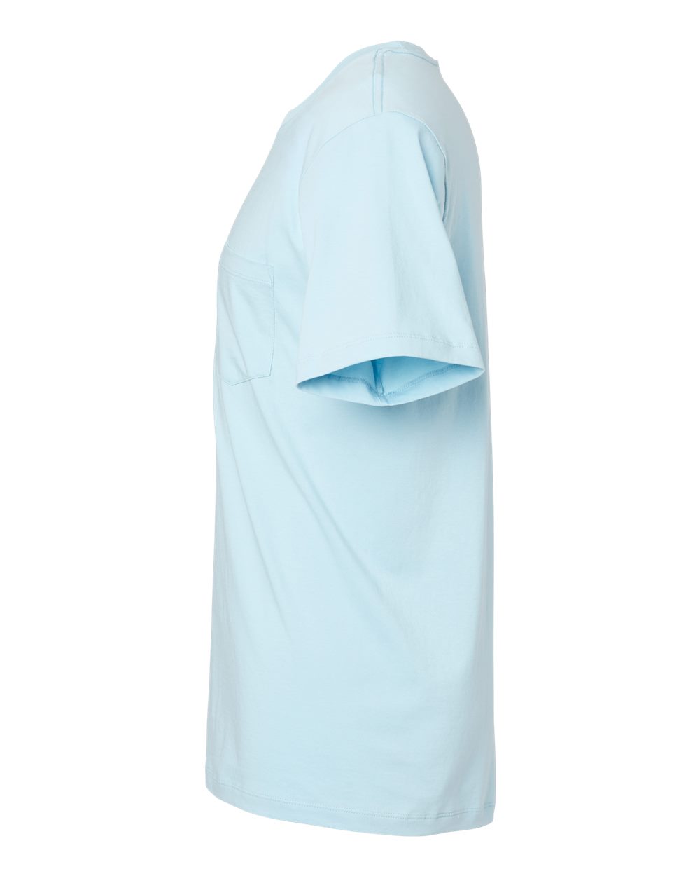 Left View of Chambray Classic Pocket T-Shirt - 210