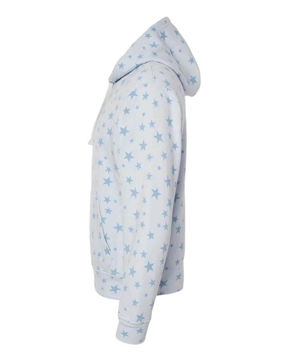 Left View of Chambray Stars Triblend Triblend Fleece Hooded Sweatshirt - 8871