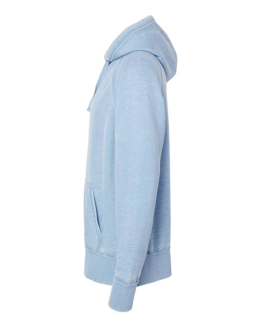 Left View of Chambray Vintage Zen Fleece Hooded Sweatshirt - 8915