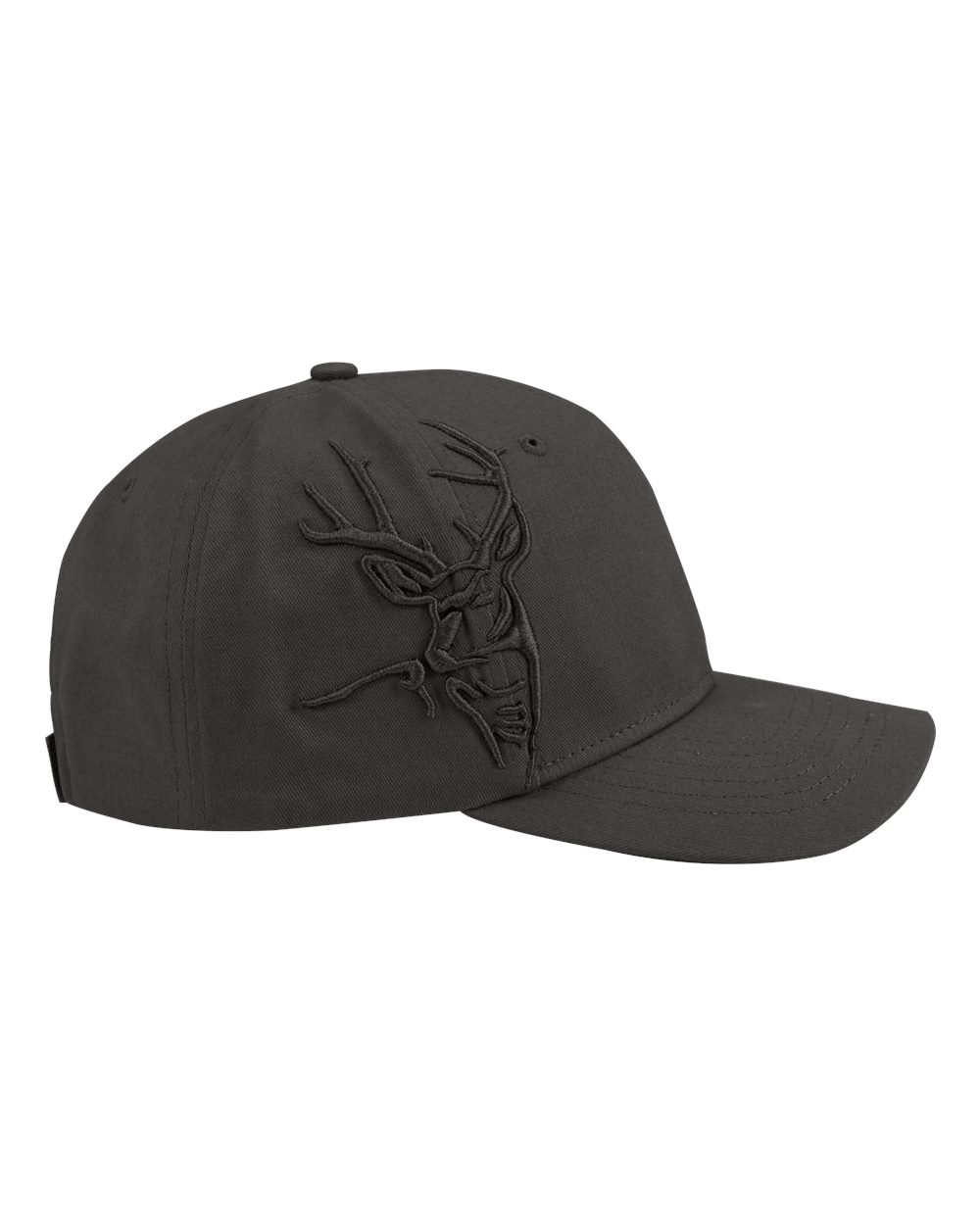 Left View of Charcoal 3D Buck Pro Cap - 3321