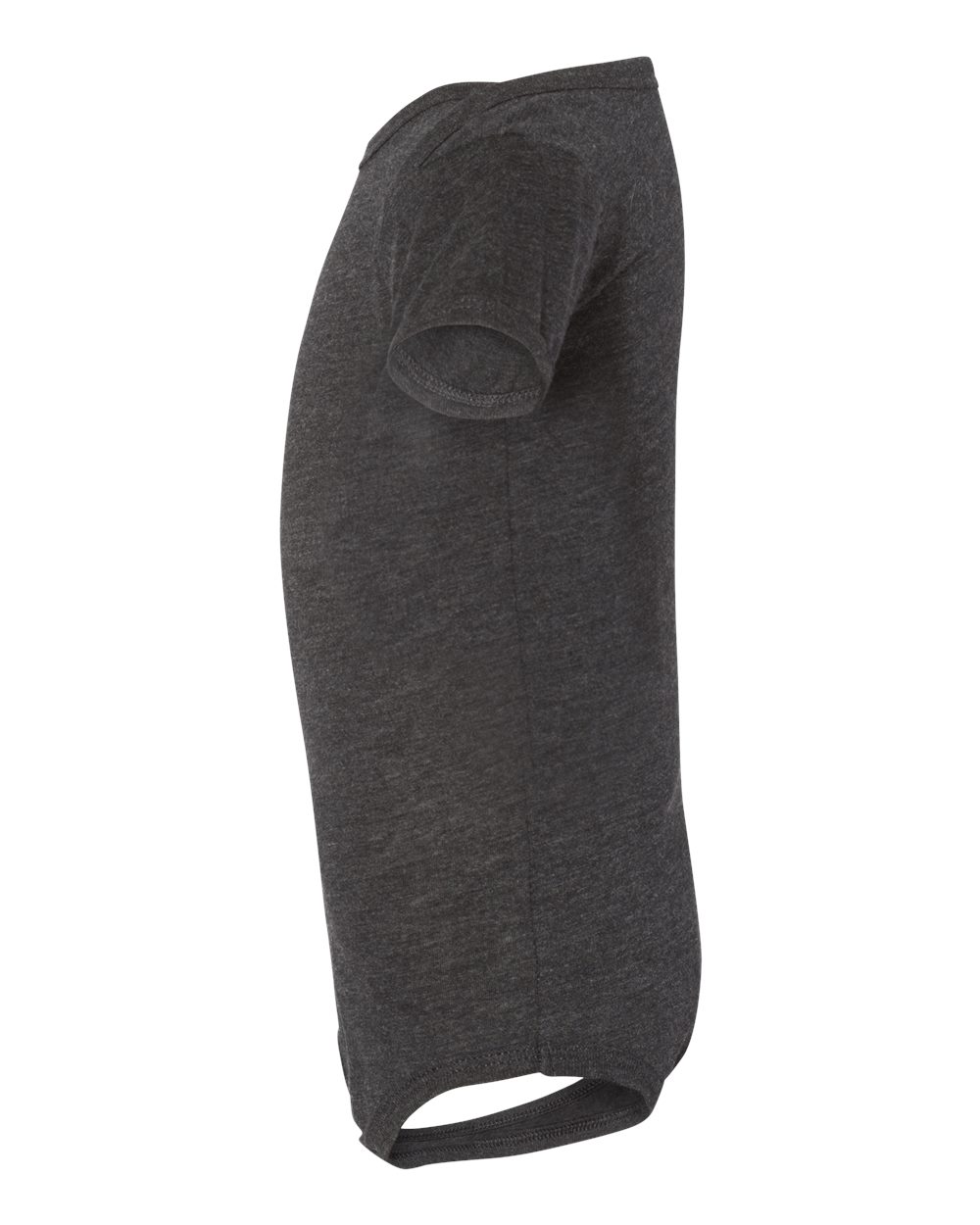 Left View of Charcoal Black Triblend Infant Triblend Short Sleeve One Piece - 134B