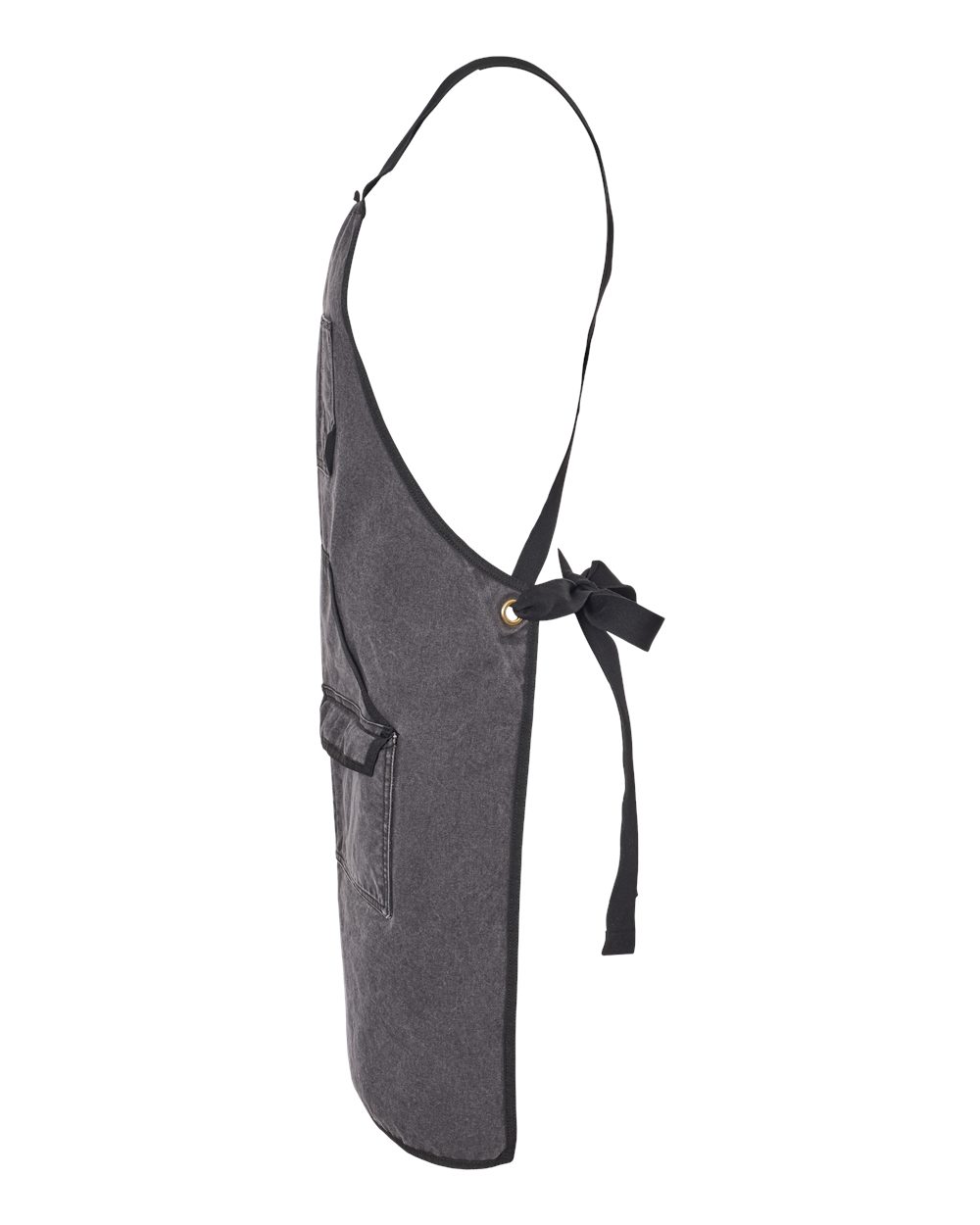 Left View of Charcoal/ Black Workman's Apron - 1500