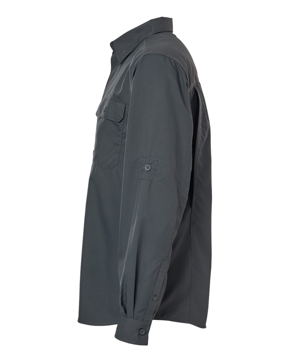 Left View of Charcoal Crossroad Woven Shirt - 4441