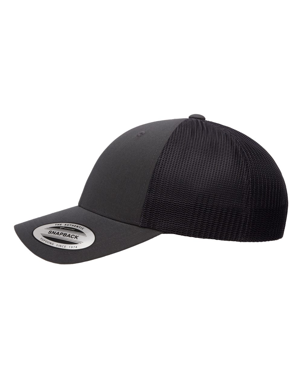 Left View of Charcoal Elite Cap - 6601