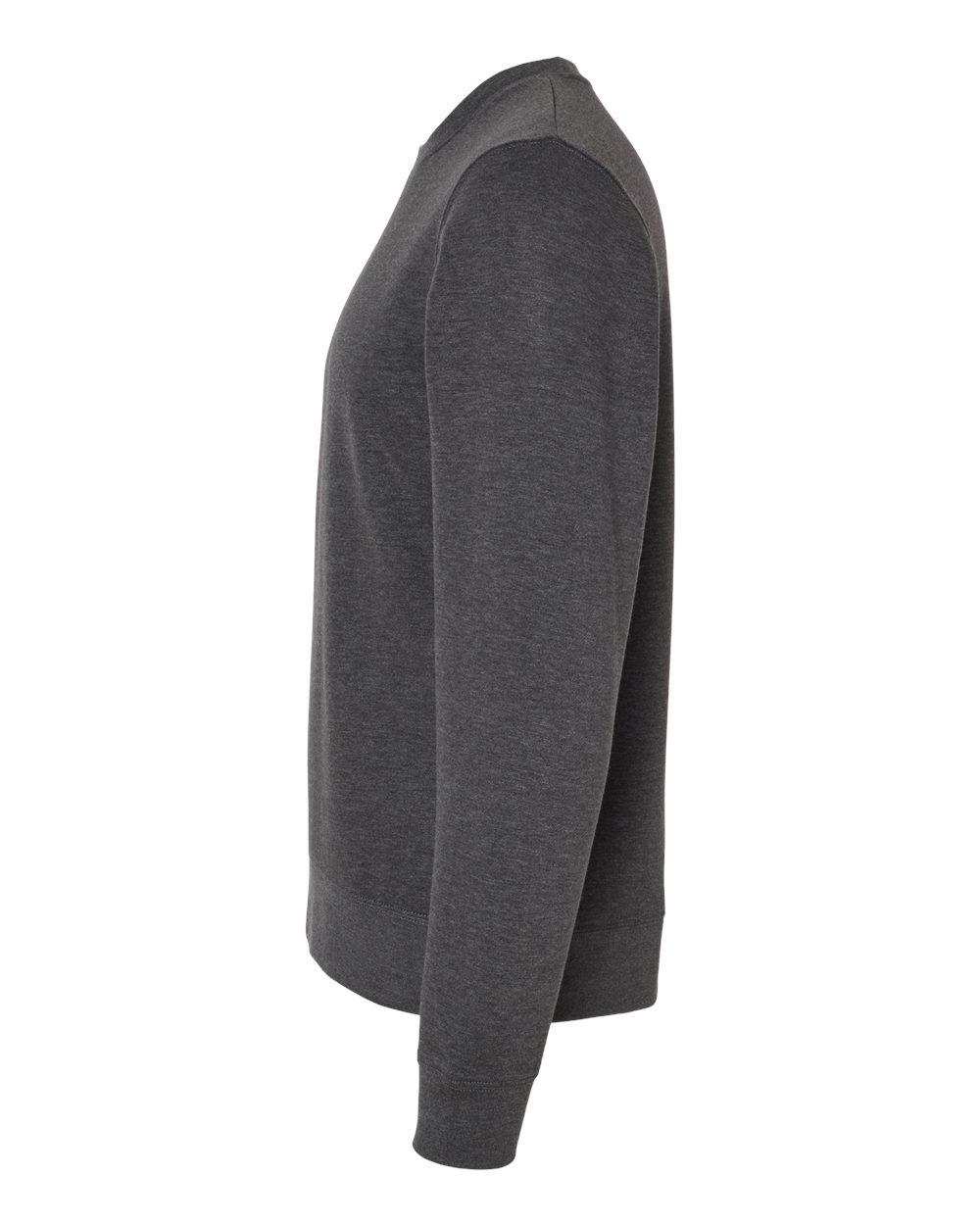 Left View of Charcoal Heather BTB Fleece Crewneck Sweatshirt - 8721