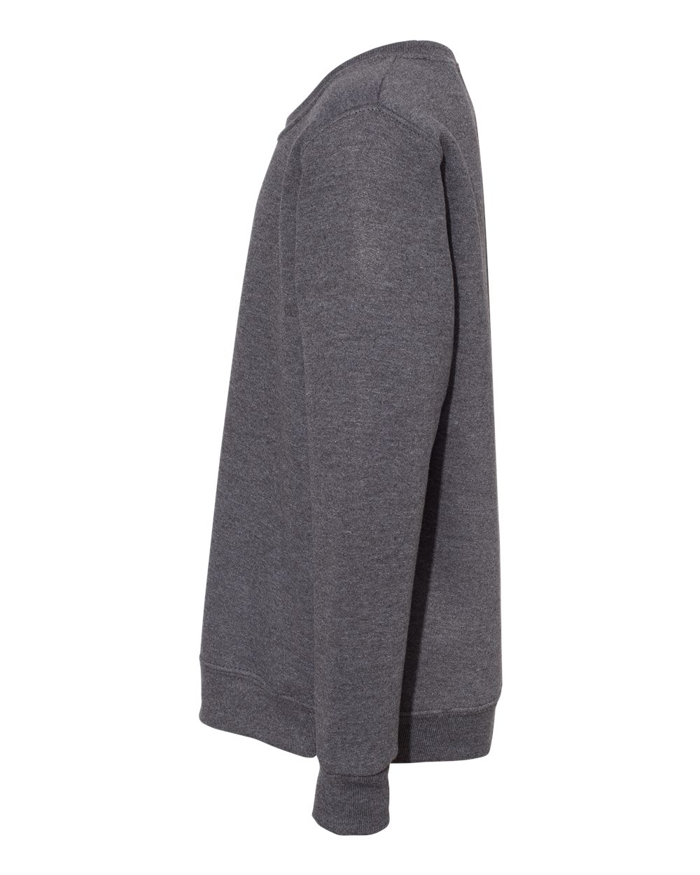 Left View of Charcoal Heather Ecosmart® Youth Crewneck Sweatshirt - P360