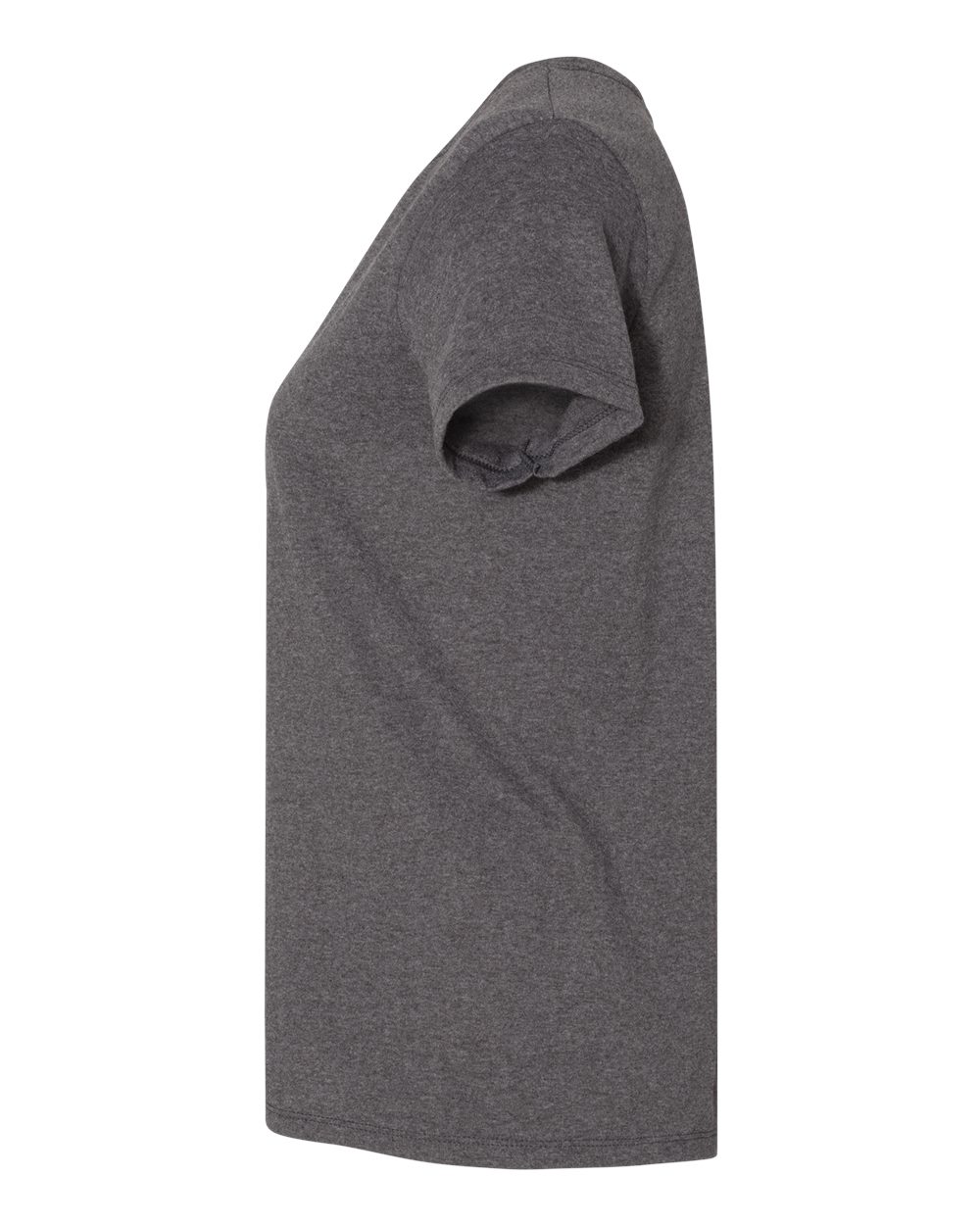 Left View of Charcoal Heather Essential-T Women’s T-Shirt - 5680