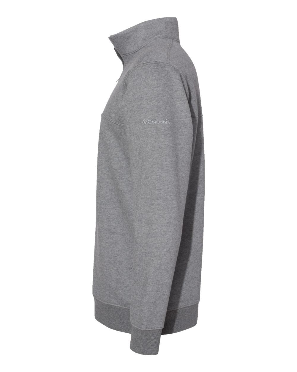 Left View of Charcoal Heather Hart Mountain™ II Half-Zip Pullover - 212475